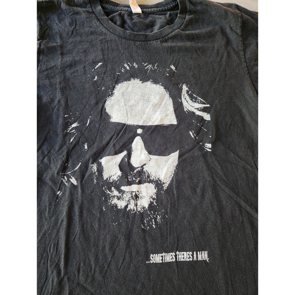 The Big‎ Lebowski T Shirt American Apparel Black Sometimes Theres a Man Movie - Picture 2 of 9
